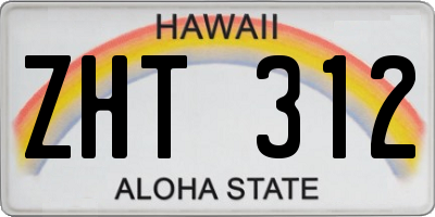 HI license plate ZHT312