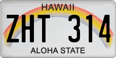 HI license plate ZHT314