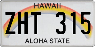 HI license plate ZHT315