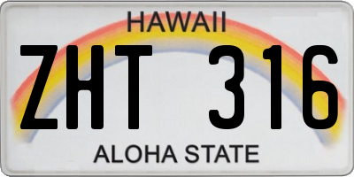 HI license plate ZHT316