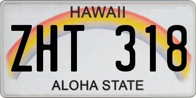 HI license plate ZHT318