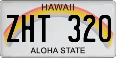 HI license plate ZHT320