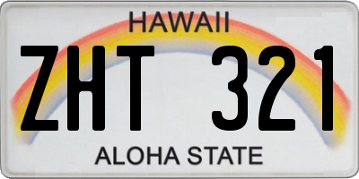 HI license plate ZHT321