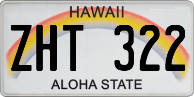 HI license plate ZHT322