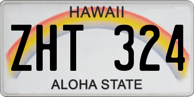 HI license plate ZHT324