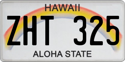 HI license plate ZHT325