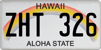 HI license plate ZHT326