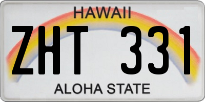 HI license plate ZHT331