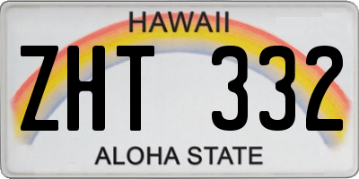 HI license plate ZHT332