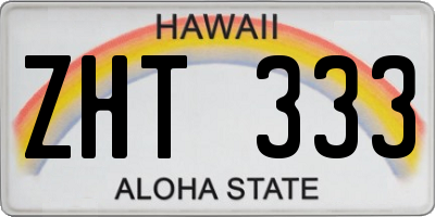 HI license plate ZHT333