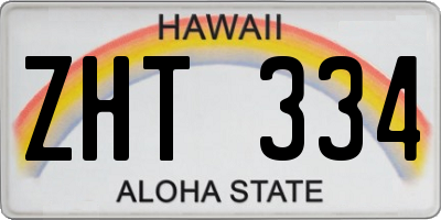 HI license plate ZHT334