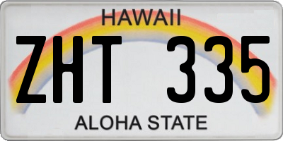 HI license plate ZHT335