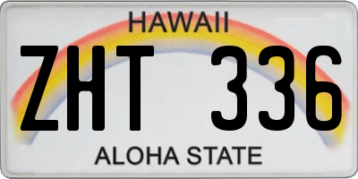 HI license plate ZHT336