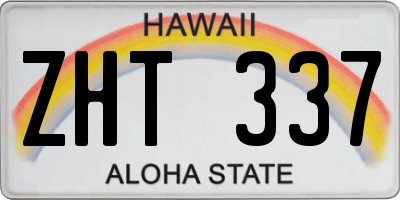 HI license plate ZHT337