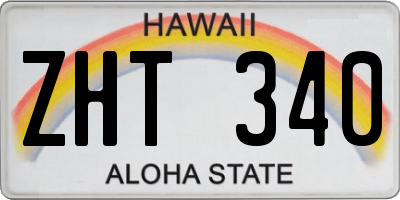 HI license plate ZHT340