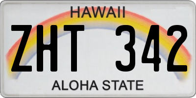 HI license plate ZHT342