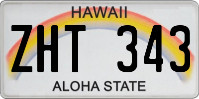 HI license plate ZHT343