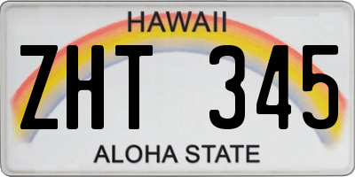 HI license plate ZHT345