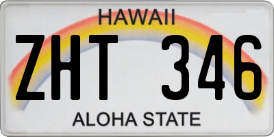 HI license plate ZHT346