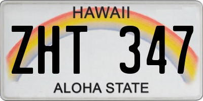 HI license plate ZHT347