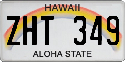 HI license plate ZHT349