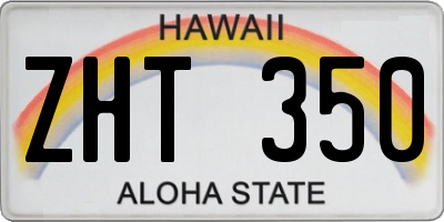 HI license plate ZHT350