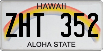 HI license plate ZHT352
