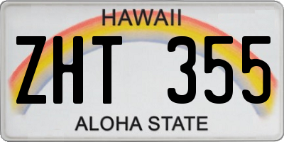 HI license plate ZHT355