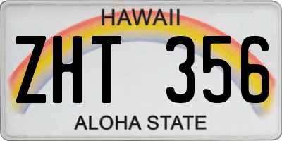 HI license plate ZHT356