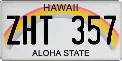 HI license plate ZHT357