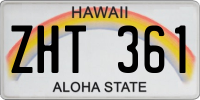 HI license plate ZHT361