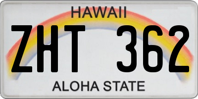 HI license plate ZHT362