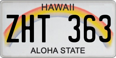 HI license plate ZHT363