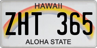 HI license plate ZHT365