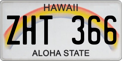 HI license plate ZHT366