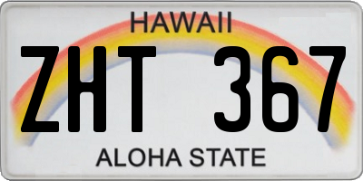 HI license plate ZHT367