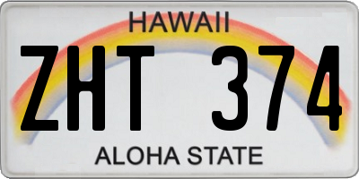 HI license plate ZHT374