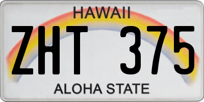 HI license plate ZHT375