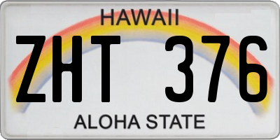 HI license plate ZHT376