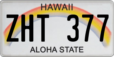 HI license plate ZHT377