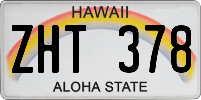 HI license plate ZHT378
