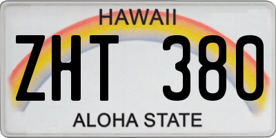 HI license plate ZHT380