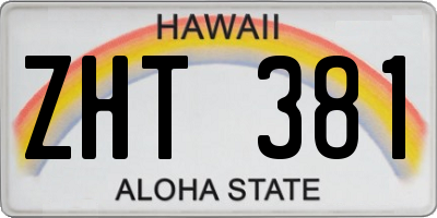 HI license plate ZHT381