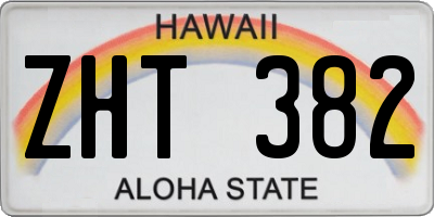 HI license plate ZHT382