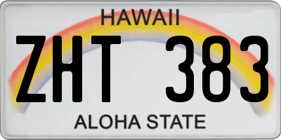 HI license plate ZHT383