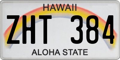 HI license plate ZHT384