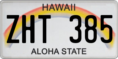 HI license plate ZHT385