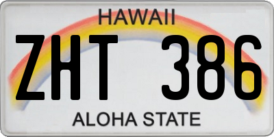 HI license plate ZHT386