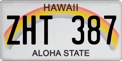HI license plate ZHT387
