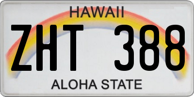 HI license plate ZHT388